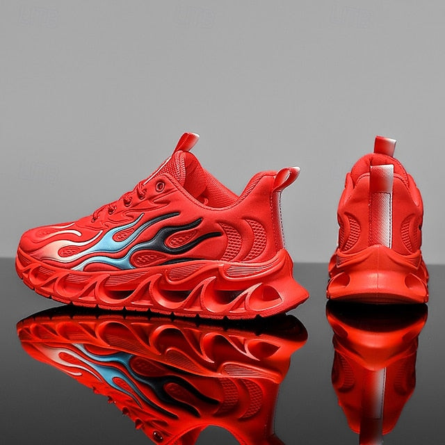 Detailing Red Men's Flame with Running Shoes
