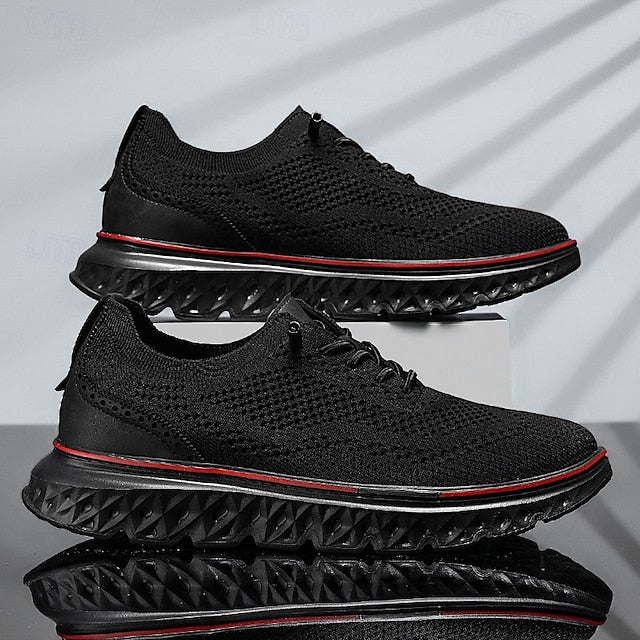 Breathable Men's Sneakers – Lightweight Knit Lace-Up