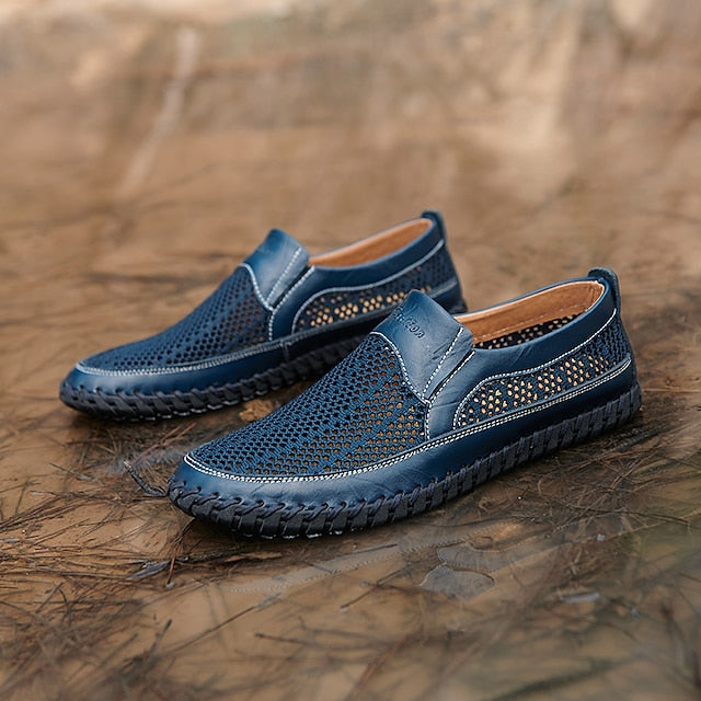 Pattern Leather Faux - Purple Crocodile Men's Loafers