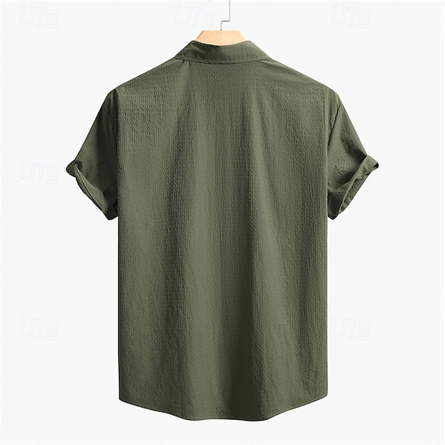Button Casual Men's Summer Shirt Up