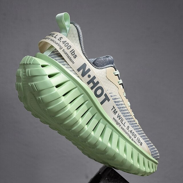 Beige Green and with Light Sneakers Running Men's