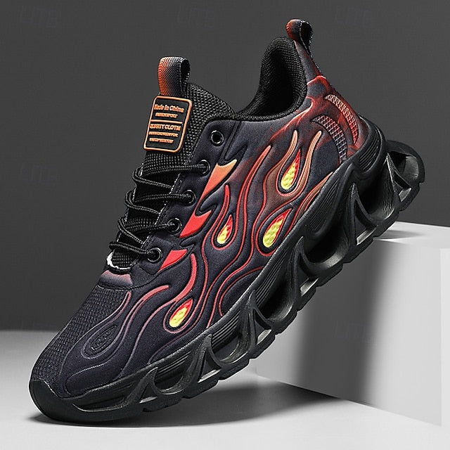 Detailing Red Men's Flame with Running Shoes