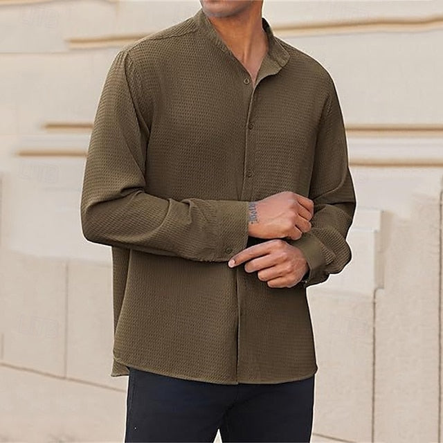 Casual Button Men's Summer Beach Shirt Up