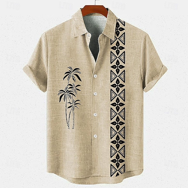 Beach Coconut Men's Hawaiian Shirt Summer Linen
