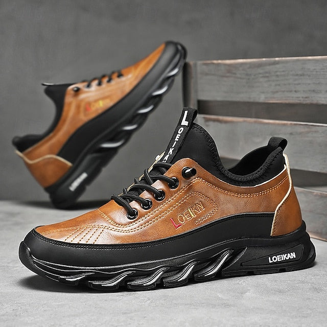 Shoes Men's in Outdoor Black Tan Rugged