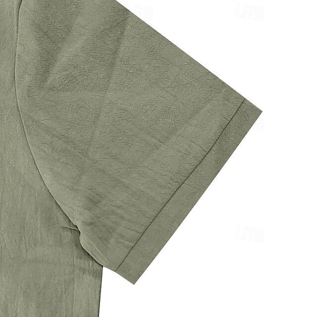 Linen Men's Beach Shirt Popover Summer