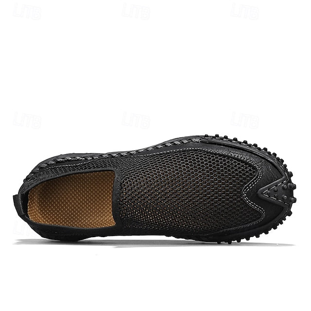 Brown Breathable Mesh with Sports Men's Sandals Upper and