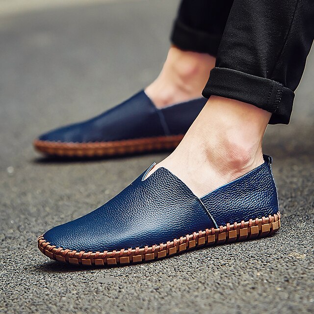 Leather Men's Loafers Slip-On