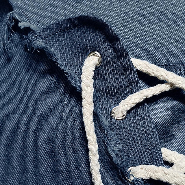 Summer Denim Men's Calico Chambray Shirt