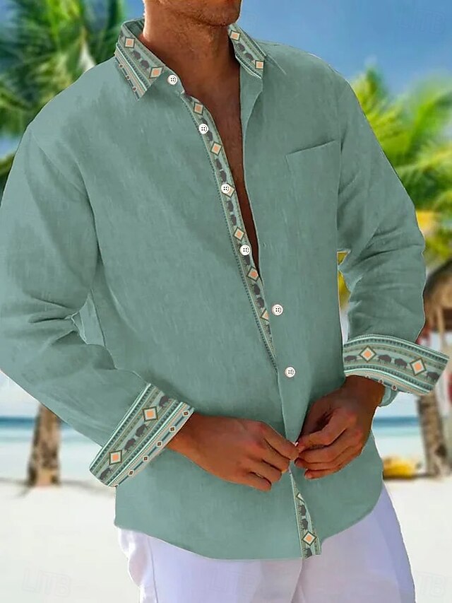 Sleeve Black Button Up khaki Men's Hooded Long Shirt
