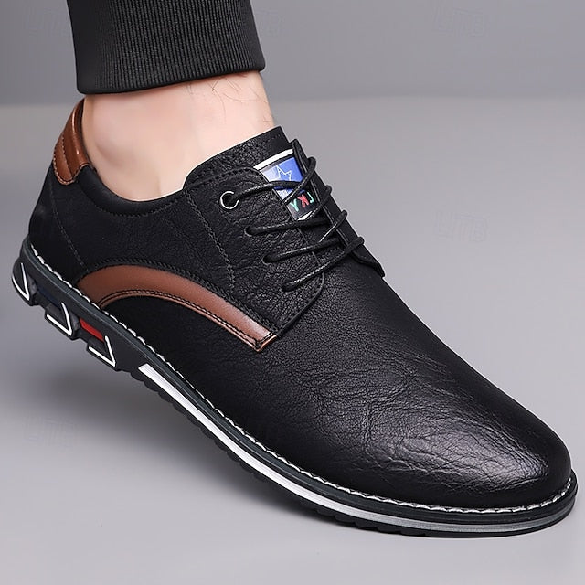 Shoes Everyday Men's Casual – Brown Lace-Up Comfortable