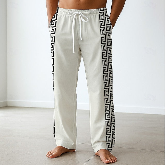 Side Men's Baggy Pants Casual Pockets Trousers