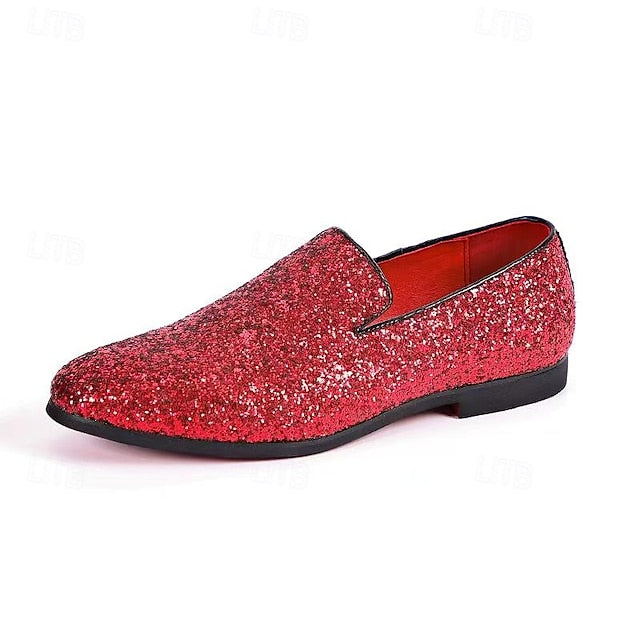 Loafers Shoes Dress Walking Men's Sequins Slip-Ons
