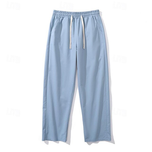 Drawstring Pocket Trousers Pants Casual Men's Waist Elastic
