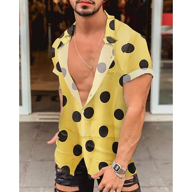 Summer Casual Men's Up Shirt Beach Button