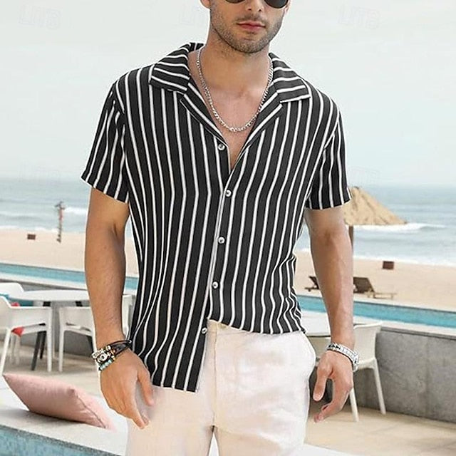 Summer Beach Men's Button Up Shirt Casual