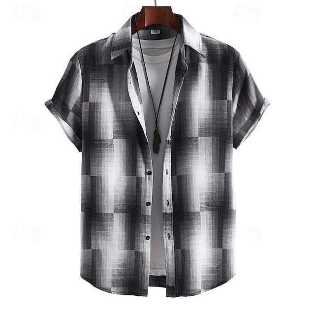 Casual Button Men's Shirt Summer Beach Up