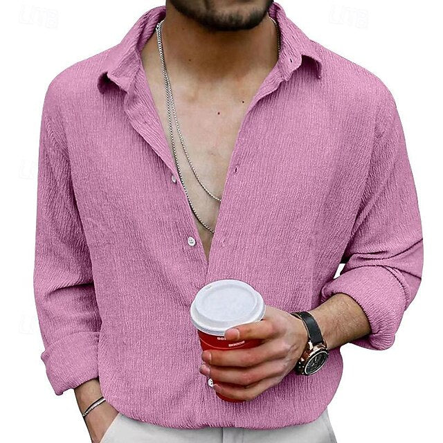 Shirt Button Men's Beach Up Summer Casual