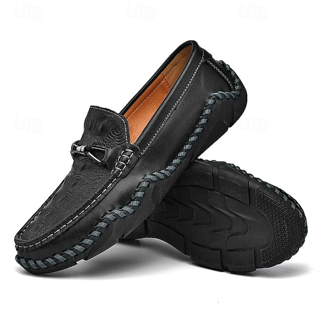Faux - with Leather Detail Men's White Moccasins Tassel