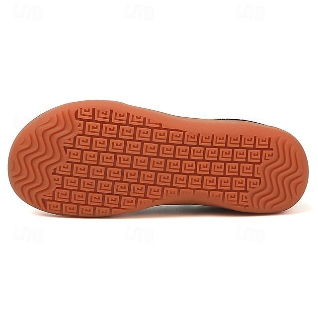 Sole with Gray Sneakers – Knit Breathable Orange Men's