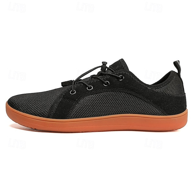 Sole with Gray Sneakers – Knit Breathable Orange Men's