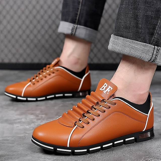 Faux Red Stylish Casual Leather – Sneakers Men's