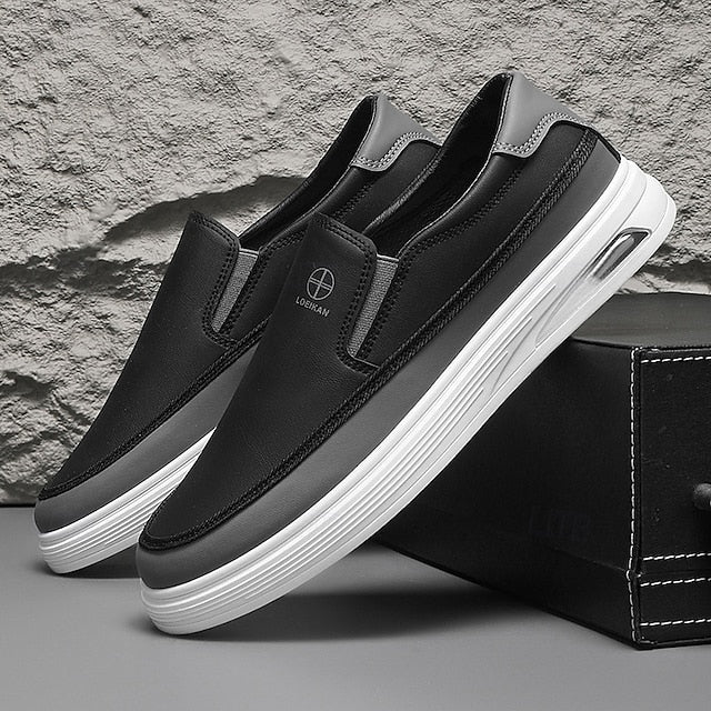 Accent Gold and Slip-on with White Men's Sneakers