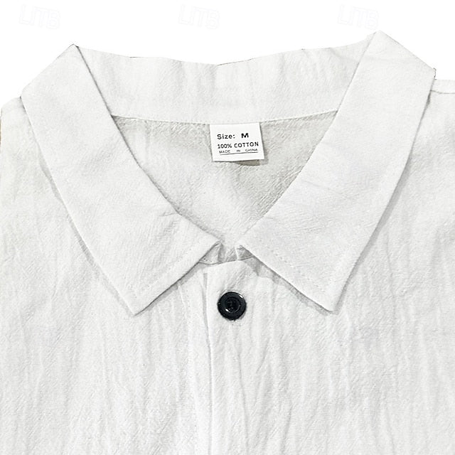 Beach Casual Up Summer Men's Shirt Button