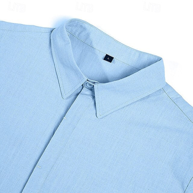 Down Linen Button Shirt Summer Men's