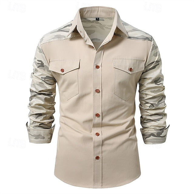 Shirt Workwear Casual Work Men's Shirts Button