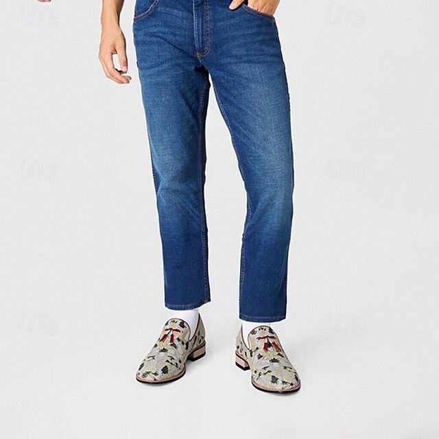 Loafers - with Tassel Jacquard Floral Men's Slip-On Detail