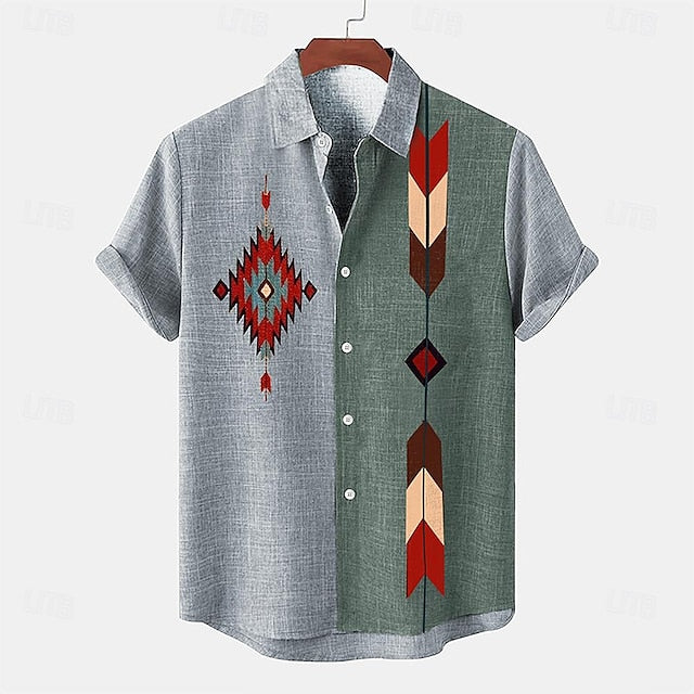 Shirts Vintage Retro Ethnic Men's Linen Shirt