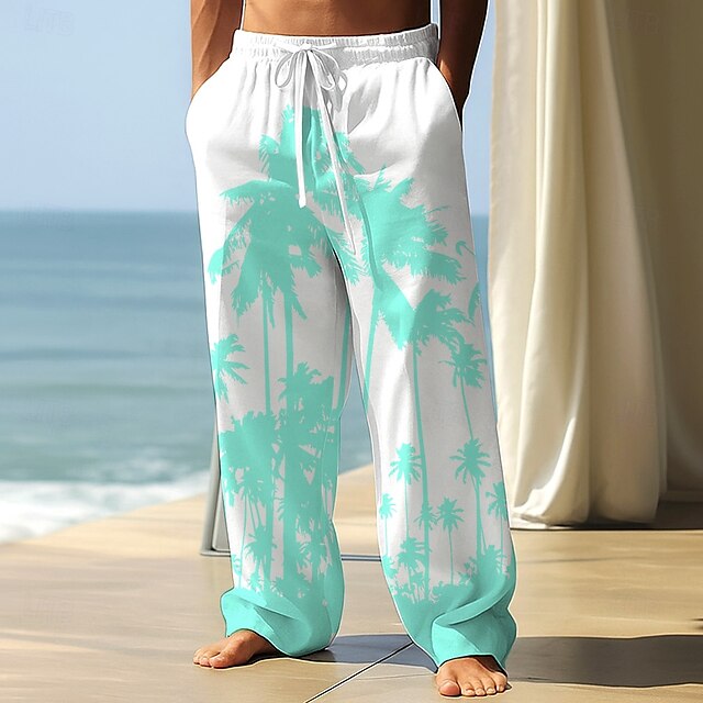 Waist Trousers Wide Pants Men's Baggy Casual Elastic