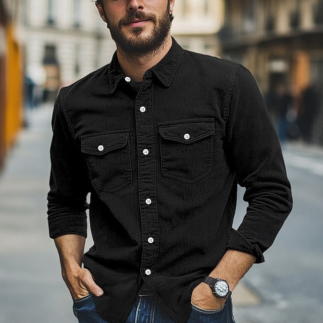 Men's Shirt Summer Button Casual Up Beach