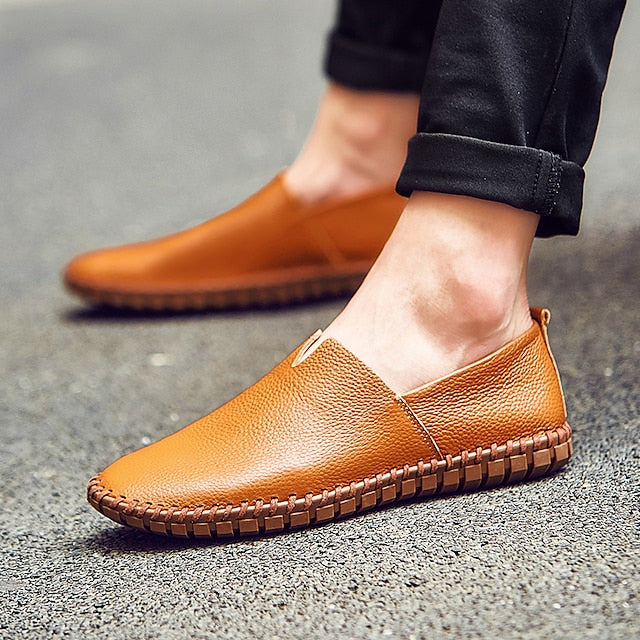 Leather Men's Loafers Slip-On