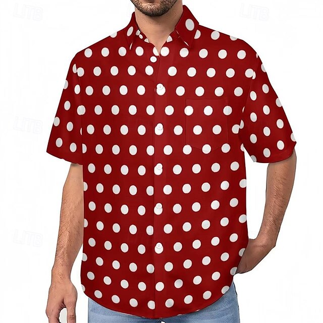 Beach Men's Shirt Button Up Summer Casual