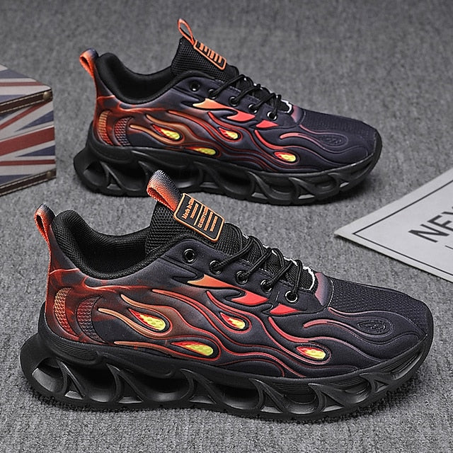 Detailing Red Men's Flame with Running Shoes