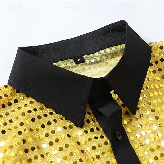 Men's Button Shirt Up Disco Prom Casual