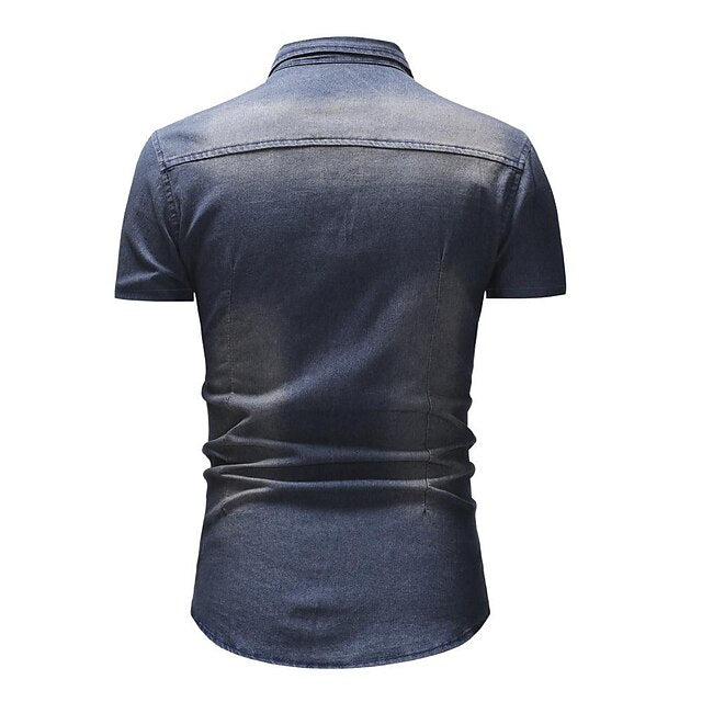 Button Shirt Chambray Summer Men's Jeans