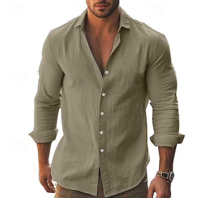 Beach Casual Up Summer Men's Shirt Button