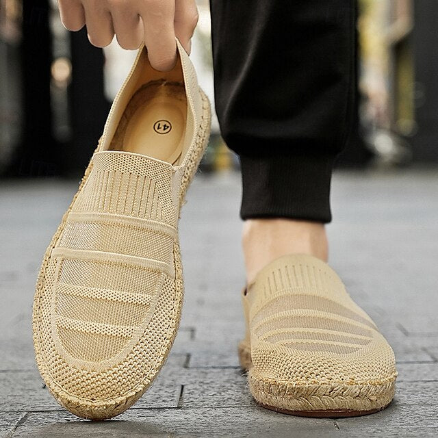 Men's with – Design Vacation Woven Espadrilles Beige