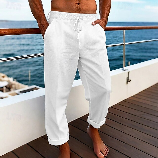Men's Baggy Trousers Pants Pants Linen Summer Beach Pants