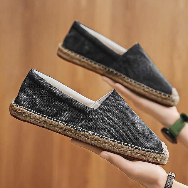 Shoes Slip-On Men's Rope with Canvas Red Espadrille Jute