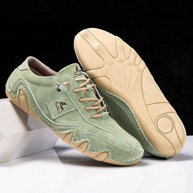 with Men's Green Leather Unique Sneakers Casual Faux