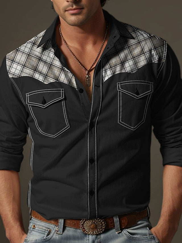 Casual Shirt Up Button Western Men's