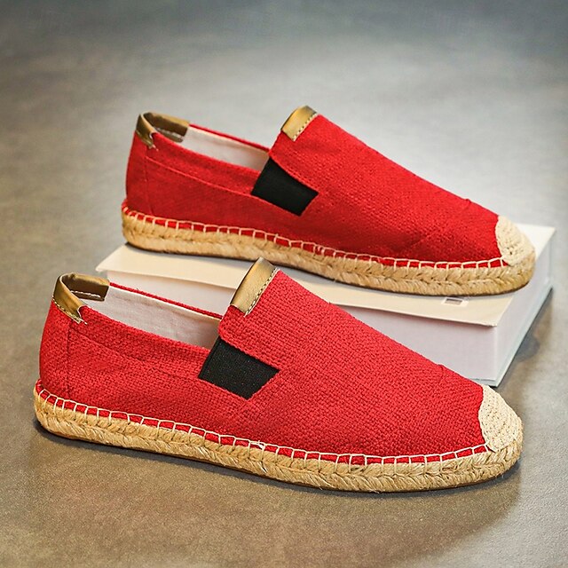 with Red Sole - Espadrille Men's Shoes Jute Slip-On
