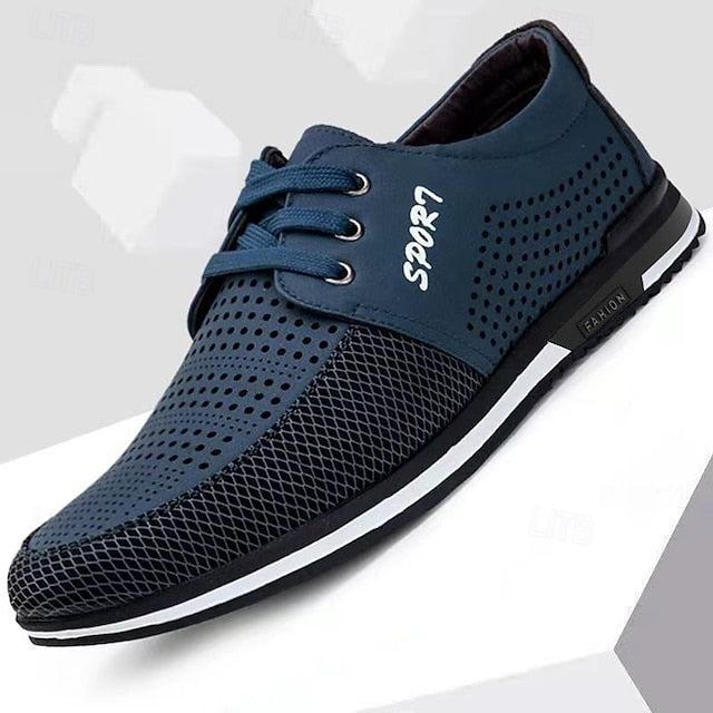 Breathable - with Navy Mesh Shoes Blue Upper Men's Sports