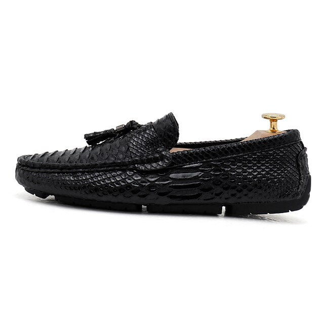 – Printed Loafers Casual White Men's Lightweight Slip-On
