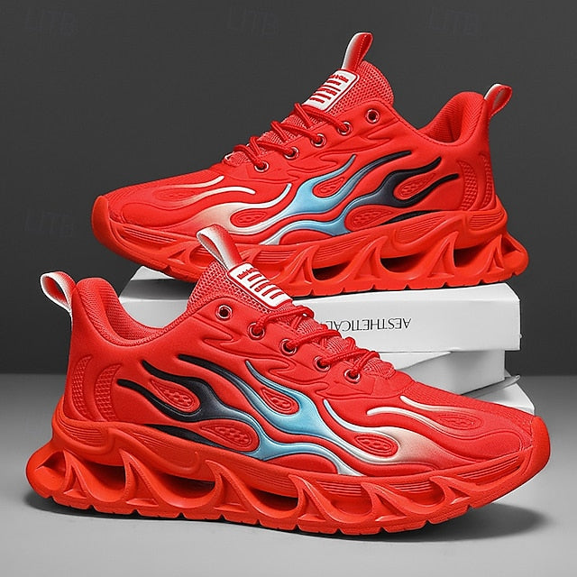 Detailing Red Men's Flame with Running Shoes