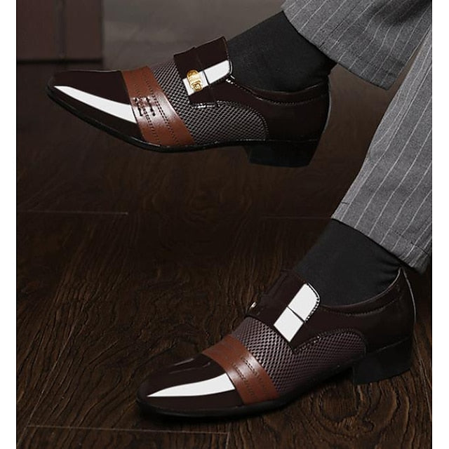 Shoes Leather Embossed Men's with Crocodile Pattern Dress